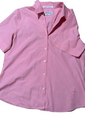 Orvis Button Top Pink Cotton Women Size 8 Short Sleeve Outdoor Adveturecore